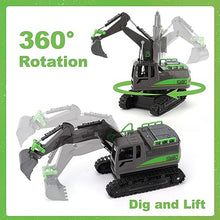 Load image into Gallery viewer, IQKidz Remote Control Excavator Toys for Boys 4-7 Yrs Old - Metal Shovel Construction Vehicles with Light Sound,