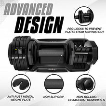 Load image into Gallery viewer, Yes4All One Second Multi Weight Adjustable Dumbbells Set of 2 for Different Workout Levels - 25LBS - Single - Grey Grip