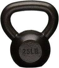 Load image into Gallery viewer, Amazon Basics Cast Iron Kettlebell for Strength Training, Wide Handle, 25 Pounds, Black
