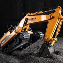 Load image into Gallery viewer, 21CH Alloy RC Track Excavator 1/14, Steam Crawler Metal Bucket Construction Vehicle Model, Smoke Sound Lights
