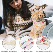Load image into Gallery viewer, ARING PET 2 Pack Cat Collars-Cute Breakaway Summer Cat Collar with Bell & Pendant, Adjustable Strawberry&Ice Cream Pattern Kitten Collars with Safety Buckle for Girl and Boy Cats