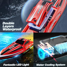 Load image into Gallery viewer, BEZGAR RC Boat, 16 inch Big Brushless Remote Control Boat for Adults and Kids (Red)