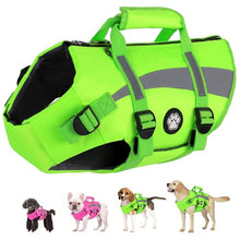 Load image into Gallery viewer, Dogcheer Dog Harness Life Jacket for Small Medium Large Dogs, High Buoyancy Pet Float Vest with Rescue Handle, Reflective & Adjustable Dog Life Vests for Swimming - Green, L