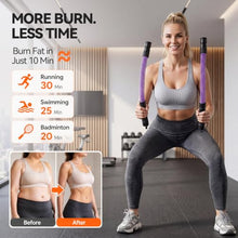 Load image into Gallery viewer, LunaHush Weighted Cordless Ropeless Battle Ropes for Home Gym, 3 Adjustable Resistance, Heavy Duty Strength Training Equipment for HIIT, Full Body Workout, Men & Women, Purple