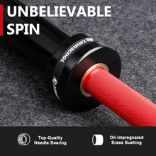 Load image into Gallery viewer, LIONSCOOL 7ft Olympic Barbell (Red Ceramic Shaft & Black E-coated Sleeves, 1500LBS, No Center Knurl)
