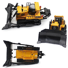Load image into Gallery viewer, fisca Remote Control Bulldozer RC 1/16 Full Functional Construction Vehicle, 2.4Ghz 11 Channel Dozer Front Loader Toy