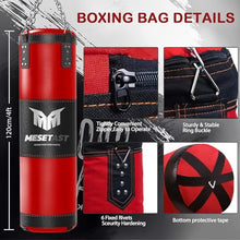 Load image into Gallery viewer, Mesetast Punching Bag for Adults, 4ft Heavy Boxing Bag Set with 12 OZ Gloves for MMA Karate Kickboxing Boxing - Unfilled