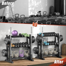 Load image into Gallery viewer, 3-Tier Dumbbell Rack, 1100LB Capacity Adjustable Weight Rack for Home Gym-(Rack Only)