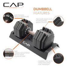 Load image into Gallery viewer, CAP Barbell 55 lb Pair of Adjustable Dumbbells with Full Rotation Copper Handle