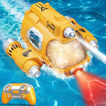 Load image into Gallery viewer, Remote-Controlled Motorboat RC Submarine 2.4G Double Propeller Remote Control Boat with Light - Yellow