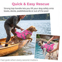 Load image into Gallery viewer, Dogcheer Shark Fin Dog Life Jacket, Adjustable Dog Harness Life Vest for Swimming Boating, Reflective Puppy Swim Vest Pet Flotation Device for Small Medium Large Dogs -Pink, XS