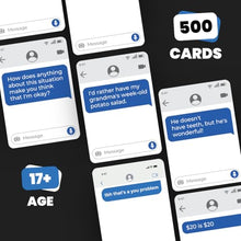 Load image into Gallery viewer, Viral Studios Left on Read - Hilarious Text Message Party Game for Adults | 500 Cards, Fast-Paced Group Fun for Game Nights, Parties, and College Hangouts | Card Set for Friends and Social Gatherings