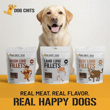 Load image into Gallery viewer, Dog Chits Bison Lung Fillets for Dogs – All-Natural, High Protein Single Ingredient Dog Treats Bison Lung Dog Treats – Grain-Free, Low-Fat – Safe with Sensitive Stomachs – 6 oz