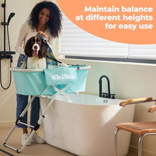 Load image into Gallery viewer, KITPLUS Portable Dog Bathtub, 5 Height Adjustable Dog Washing Station for Pet Shower and Grooming Foldable Bathing Tub with Storage & Anti-Slip Design for Small Large Dogs