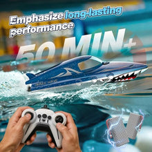 Load image into Gallery viewer, Shark RC Racing Boat for Kids & Adults,2.4GHz High Speed Remote Control Boat W/ Dual Battery 50 Min Runtime,Waterproof