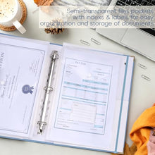 Load image into Gallery viewer, XKDOUS Important Document Organizer Emergency Binder Life Organizer Folio Folders with 9 Pockets Expanding File Storage Holder for Papers, Letters, Cards, Bills, Passports, Photos