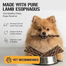 Load image into Gallery viewer, Dog Chits Lamb Esophagus Chews for Dogs & Puppies - Natural Single Ingredient - High Protein, Low Fat Lamb Dog Treats - Long Lasting, Easy to Digest - Great for Joint, Dental Clean Crunch - 12in, 8pk