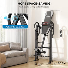 Load image into Gallery viewer, YOLEO Gravity Inversion Table for Back Pain Relief 2026 New Inversion Table w/Heat and Massage Lumbar pad Back Stretcher Machine 300 lbs