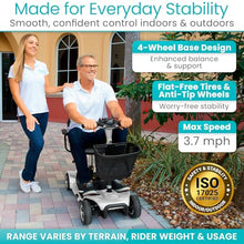 Load image into Gallery viewer, Vive 4 Wheel Mobility Scooter - Electric Powered Wheelchair Device - Compact Heavy Duty Mobile for Travel, Adults, Elderly - Long Range Power Extended Battery with Charger & Basket