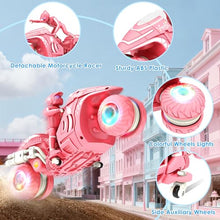 Load image into Gallery viewer, RC Motorcycle Toy with RGB Wheels Light, 360° Rotation High Speed Remote Control Dirt Bike with Rider