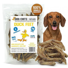 Load image into Gallery viewer, Dog Chits Duck Feet for Dogs - 100% All-Natural, Healthy Duck Treats for Dogs - No Additives or Preservatives - Dehydrated & Digestible - Suitable for Large and Small Breeds - Nails Removed - 28 Pack