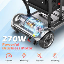 Load image into Gallery viewer, Lightweight Mobility Scooter for Adults & Seniors - Cruise & Airport Approved, 43lb Foldable Portable Motorized Scooters with Removable Lithium Battery for 12.4 Miles Travel, 300lb Capacity, Silver