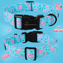 Load image into Gallery viewer, ARING PET Flamingo Dog Collar-Cute Cotton Medium Dog Collars, Adjustable Lightweight Summer Pet Collars for Small Medium Large Boy and Girl Dogs, Medium
