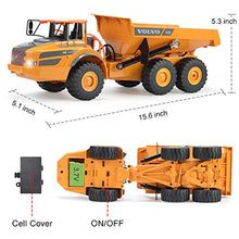 Load image into Gallery viewer, DOUBLE E Volvo RC Dump Truck Toy for Kids, Articulated Hauler, Remote Control Construction Toys Vehicles