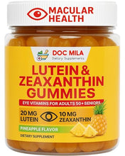 Load image into Gallery viewer, Doc Mila Lutein & Zeaxanthin Gummies – Eye Vitamins for Adults 50+ & Seniors – Eye Health Supplements for Over 50 Adults – Luteina y Zeaxantina para Los Ojos – 30 Chewable Gummy
