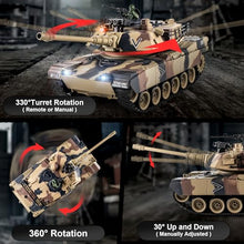 Load image into Gallery viewer, Supdex 1:18 RC Tank that Shoot BBS, 2.4G US M1A2 Remote Control Tank Model Truck Toys