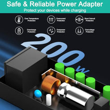Load image into Gallery viewer, HKY 20V 10A GaN-Base Ultra Compact AC/DC Adapter Compatible with AV Access KVM Switch iDock-C20 iDock-C20-US 4K KVM Switch Dual HDMI Monitor Power Supply Cord Cable Charger