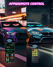 Load image into Gallery viewer, Untrxr 2pcs Devil Eyes Light for Windshield,14“*4”Programmable Flexible LED Display with Remote/App Control,Custom Animations, Patterns & Text,for Store、Cars、 Trucks