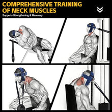 Load image into Gallery viewer, Fitness Neck Head Harness Trainer, Adjustable Chin Strap and Head Harness Strength with Nylon Tether, Neoprene Neck Workout Exerciser for Weight Lifting, Home and Gym Use, Blue
