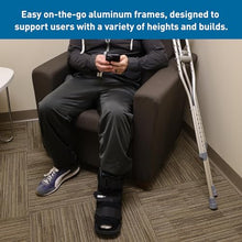 Load image into Gallery viewer, Adjustable Crutches – Includes Padded Underarm Cushions, Hand Grips, & Rubber Tips – Max. Weight Capacity 300 lb.