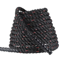 Load image into Gallery viewer, MECCANIXITY Battle Rope 40ft x 1 Inch Polyester Workout Rope Heavy Fitness Exercise Rope for Strength Training Home Gym Muscle Building, Black Red