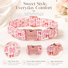 Load image into Gallery viewer, ARING PET Girl Dog Collar for Puppy Small Medium Large Dogs-Pink Red Bow M
