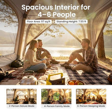 Load image into Gallery viewer, ABORON Inflatable Camping Tent, 4–6 Person Dome Blow Up Tent with Hand Pump, Easy Setup & Ventilated, Waterproof Outdoor Camping Tent for Camping, Backyard, Beach & Picnic