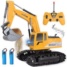 Load image into Gallery viewer, Jiakora Remote Control Excavator Toys for Boys, RC Excavator Toy for Boys 3 4 5 6 7 8 Year Old Kids Christmas Birthday Gift,RC Digger Truck Construction Vehicles with Metal Shovel & Light