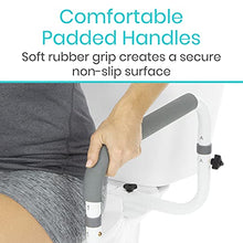 Load image into Gallery viewer, Vive Toilet Safety Rail - Adjustable Grab Bar - Compact Support Frame with Handrail for Bathroom Toilet Seat - Easy Installation for Handicap Senior Bariatrics, Elderly Balance - Padded Hand Armrest