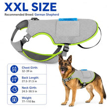 Load image into Gallery viewer, Dog Cooling Vest, Reflective Adjustable Cooling Harness, Ice Pack Pocket, Leash Ring Breathable Summer Vest Hot Weather Outdoor Walks (Grey, XXL)