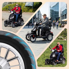 Load image into Gallery viewer, Super Large Electric 4 Wheel Mobility Scooters, Heavy Duty 800W Wheelchair Device, 25 Miles Long Range, All Terrain Mobility Scooter,Speed Adjust, Remote Key,Receive Ready to Ride (Black)