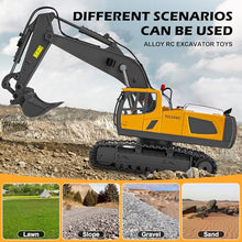 Load image into Gallery viewer, ADTHLIER Remote Control Excavator Toy for Boys 6-11 yrs Old,11-Channel RC Excavator Toy ,with Metal Shovel.