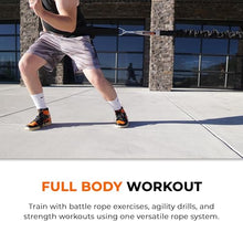 Load image into Gallery viewer, Stroops Son of The Beast Elastic Battle Ropes | Dual Safety Sleeved Resistance Bands Rope for Strength Training, Agility Work, and Full Body Workout | 47lbs, Pair - Orange