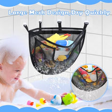 Load image into Gallery viewer, DOCMON Bath Toy Storage, Corner Bath Tub Toy Storage Holder with Bottom Zipper, Quick Release Bath Toy Organizer with Large Pocket, Mesh Shower Toy Holder Basket Net Bin for Bathtub Toys - Black