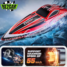 Load image into Gallery viewer, BEZGAR RC Boat, 16 inch Big Brushless Remote Control Boat for Adults and Kids (Red)