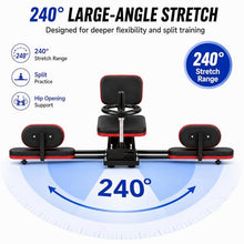 Load image into Gallery viewer, 39"x15"x16.5" Split Leg Stretcher, 240° Adjustable Flexibility Trainer, Foldable Leg Stretch Machine, EPP Memory Foam, Carbon Steel Frame, 560lbs Capacity, Splits Yoga Ballet Home Training (Black Red)