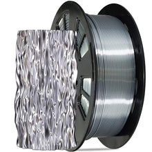 Load image into Gallery viewer, DO3D Silk Sliver PLA Satin Shiny 3D Printer Filament, 1.75mm Diameter 1kg Spool 2.2lbs for FDM 3D Printers