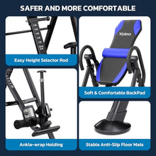 Load image into Gallery viewer, YOLEO Gravity Inversion Table for Back Pain Relief 2026 New Inversion Table w/Lumbar Support Easy to Assemble Back Stretcher Machine 300 lbs (Grayish Blue)
