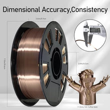 Load image into Gallery viewer, DO3D Silk Coffee PLA Satin Shiny 3D Printer Filament, 1.75mm Diameter 1kg Spool 2.2lbs for FDM 3D Printers