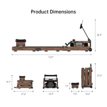 Load image into Gallery viewer, KINGSMITH Water Rowing Machines for Home - Walnut
